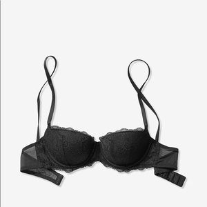 black lace PINK push-up bra